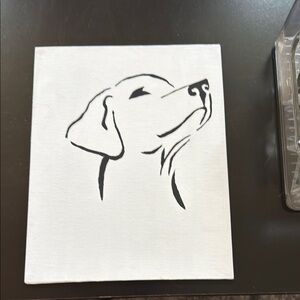 Black and White Dog Canvas Art